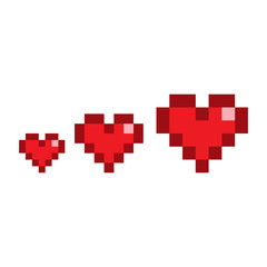 Pixel set hearts