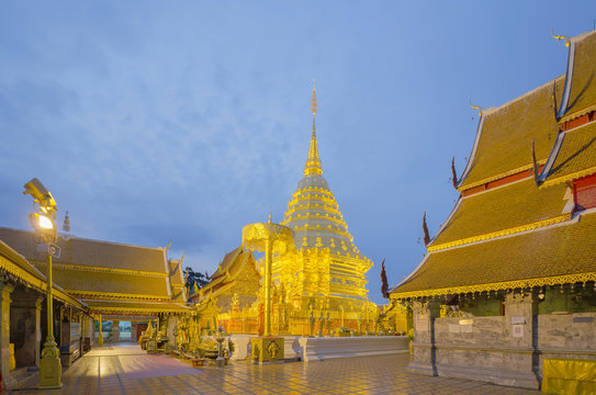 Pra thad doi suthep pagoda in morning time at thailand