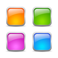 Square glass web buttons