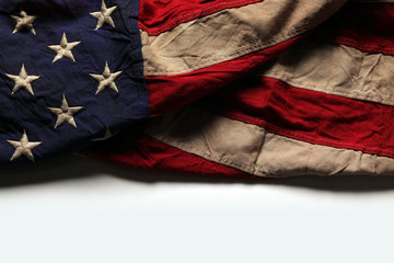 Old American flag background for Memorial Day or 4th of July