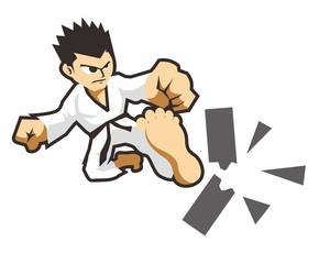 karate kick logo mascot © creator