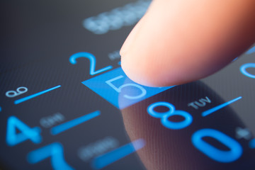Making a call on a smartphone, close up