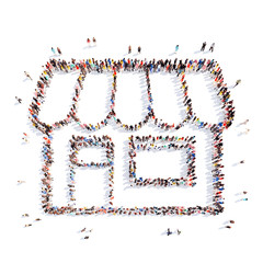 people in the form of a shop.