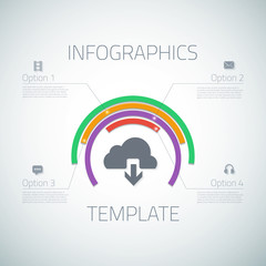 Web Infographic Timeline Pie Template Layout With Vector Icons,