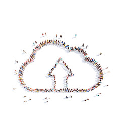 people in the form of clouds.