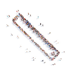 people in the shape of measuring stick.