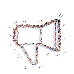 people in the shape of a megaphone.