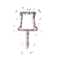 people in the shape of a paper clip.