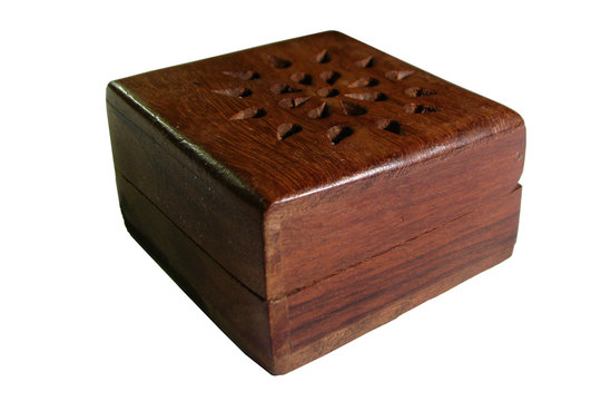 closed little wooden box