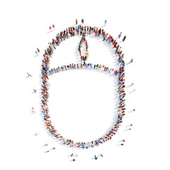 people in the form of a computer mouse.