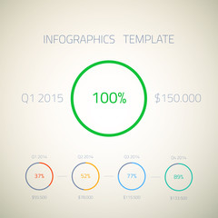 Web Infographic Timeline Pie Template Layout With Vector Icons,