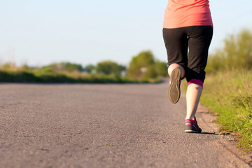 Girl is engaged in jogging