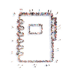 people in the shape of a notebook.