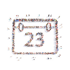 people in the shape of a calendar.