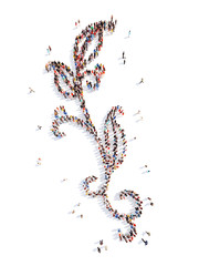 people in the shape of plants pattern.