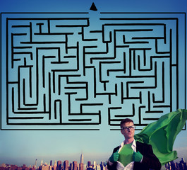 Maze Strategy Success Solution Determination Direction Concept