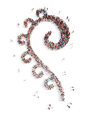 people in the shape of plants pattern.