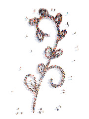 people in the shape of plants pattern.