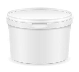 white plastic container for ice cream or dessert vector illustra