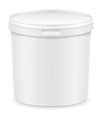 white plastic container for ice cream or dessert vector illustra