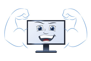 Smiling powerful computer