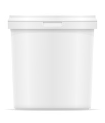 white plastic container for ice cream or dessert vector illustra