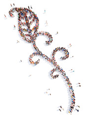 people in the shape of plants pattern.