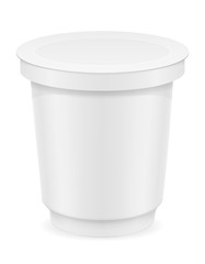 white plastic container of yogurt or ice cream vector illustrati