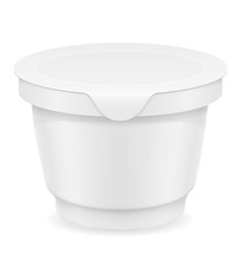 white plastic container of yogurt or ice cream vector illustrati