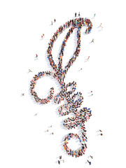 people in the shape of plants pattern.