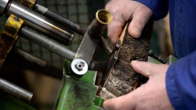 cutting cork