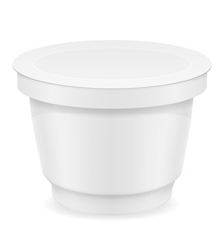 white plastic container of yogurt or ice cream vector illustrati
