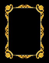 Ornament elements, vintage gold frame floral designs
