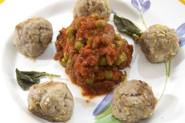 little meatballs and filling