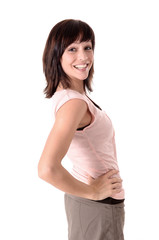 Fototapeta premium Junge Frau mit Handy