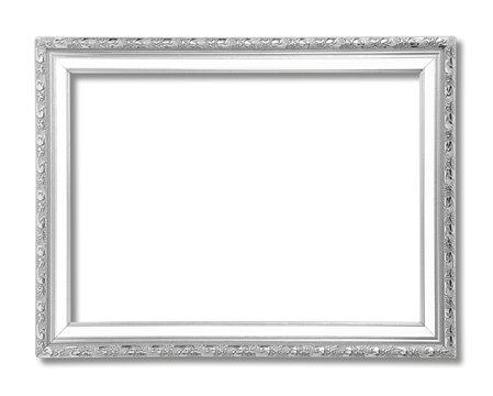 silver picture frame Isolated on white background