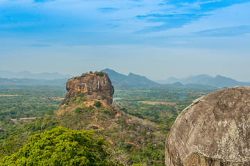 Sigiriya the rock fortress view from Pidurangala rock