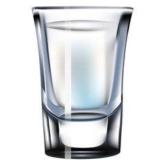 Glass Shot - Vodka. Isolated. 
Vector Illustration