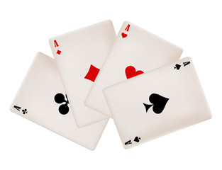 Poker Hand:4 of a Kind - Aces.
Vector Illustration
