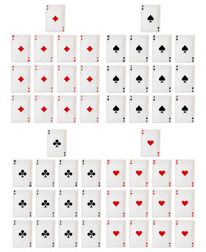 Playing Cards Deck on white background. 
Vector Illustration