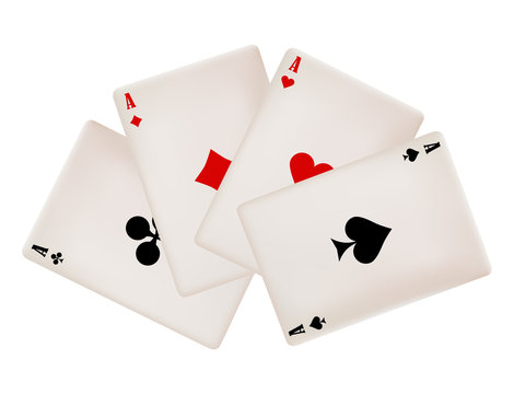 Poker Hand:4 of a Kind - Aces.
Vector Illustration
