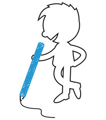 Fototapeta premium Short People Scribble - with pencil