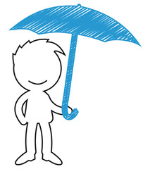 Short People Scribble - with umbrella