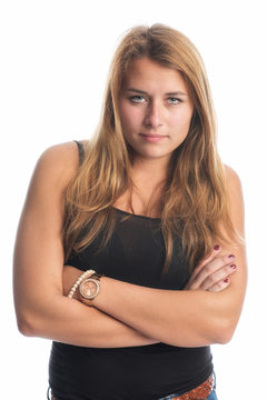 Zickige junge Frau