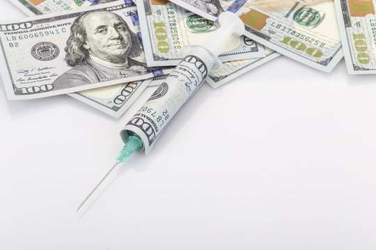injection covered with dollar