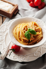 Traditional sicilian red pesto with tomato