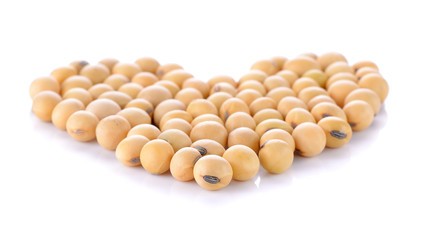 Heart of soy beans isolated on the white background