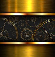 Abstract background metallic gold with gears