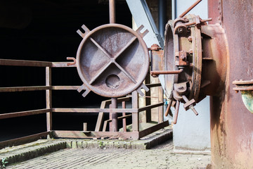 Industrial background of rusty old container