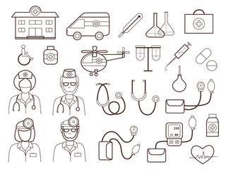 Fototapeta na wymiar medical icons set (vector illustration)